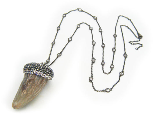 Bone Horn Cubic Zirconia by the Yard, 30" Necklaces