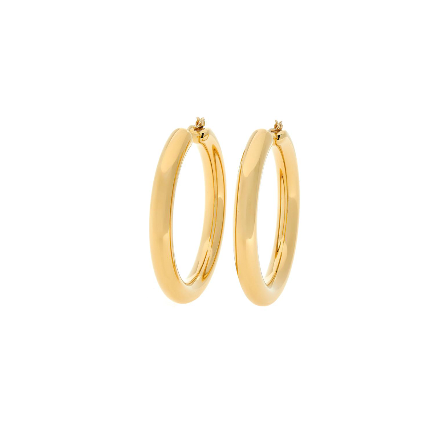 14k Gold Plated Silver Tube Hoop Earrings, 2 x 10mm Earrings