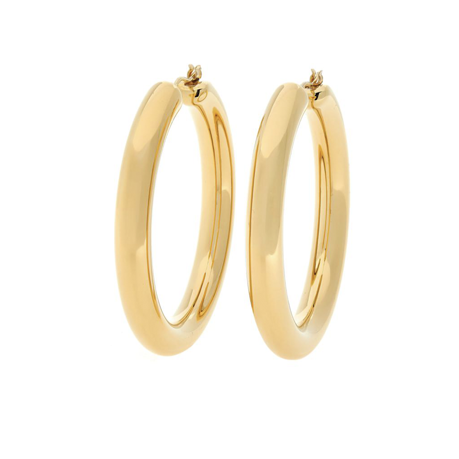 14k Gold Plated Silver Tube Hoop Earrings, 3 x 20mm Earrings