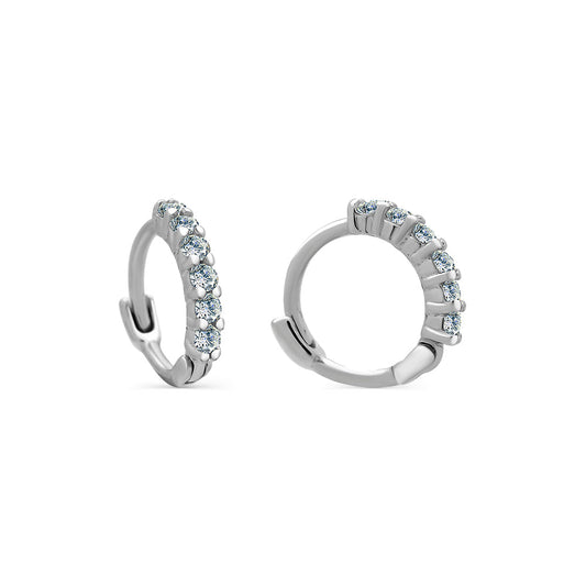 Mini Eternity CZ Huggie Hoop Earrings Earrings