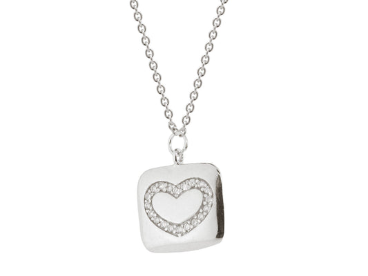 Inlay CZ Heart Necklace Necklaces