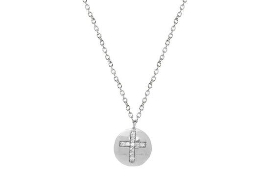 Inlay CZ Cross Necklace Necklaces