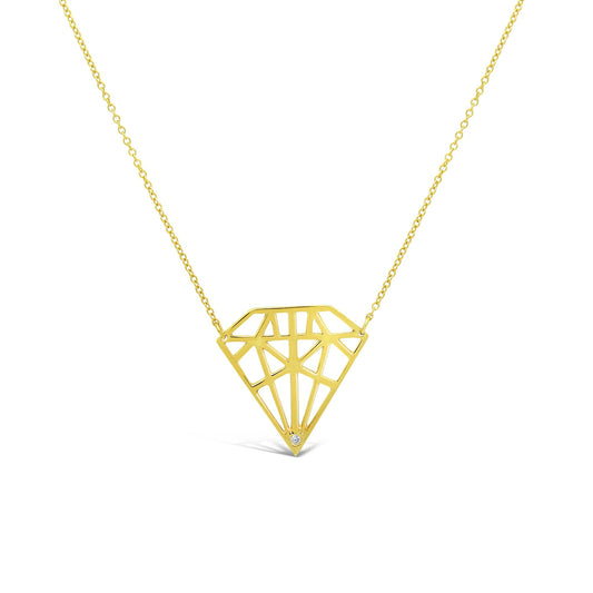 Studded Diamond Pendant Necklace Necklaces