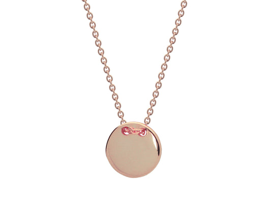 Rose Gold Plated Engravable Initials Disc Necklace Necklaces