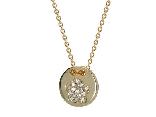 Silver Gold Plated Cz Flower 10mm Disc 15.5"+ 1.5" Necklace Necklaces