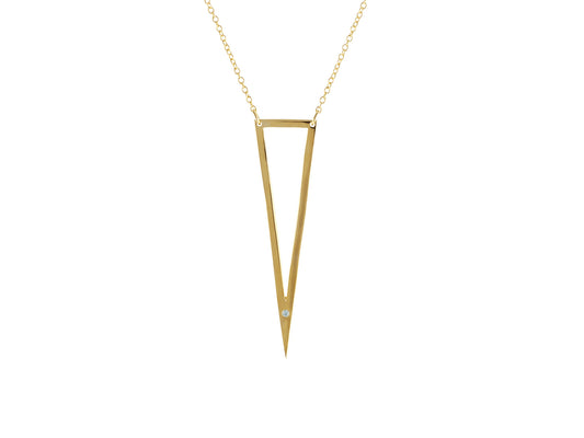 Open Triangle Cz Pendant Necklace in Silver Gold Plated, 16"+2" Necklaces