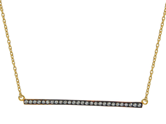 Sparkling Black Bar Golden Necklace, 16" + 1" Necklaces
