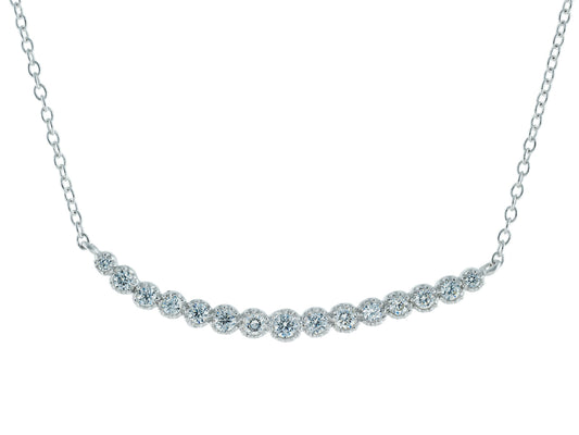 Princess Smile Curved Bar Necklace Necklaces