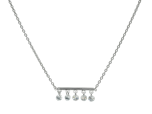 Thin Briolette CZ Bar Necklace Necklaces