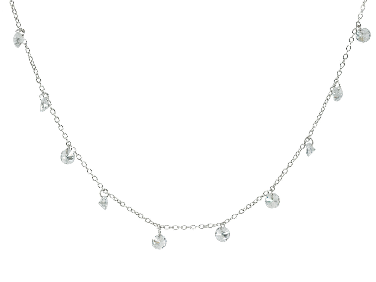 Mini Nude CZ Necklace in Sterling Silver Necklaces