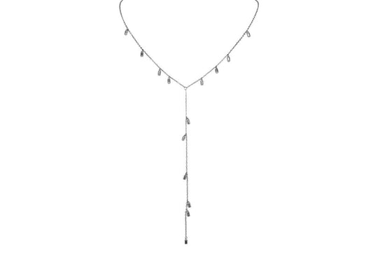 Dangling Silver Tubes Lariat Necklace Necklaces