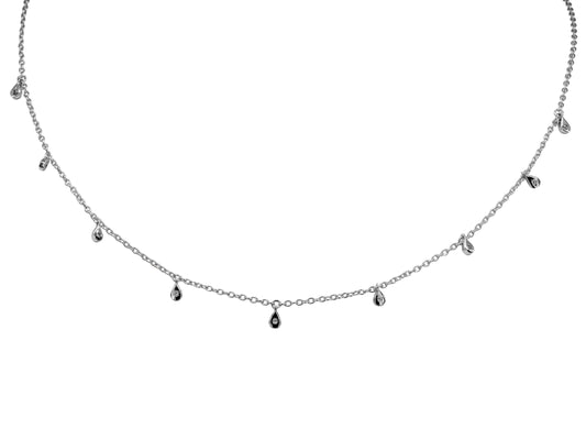 Mini Crystal Raindrops Necklace (Silver) Necklaces