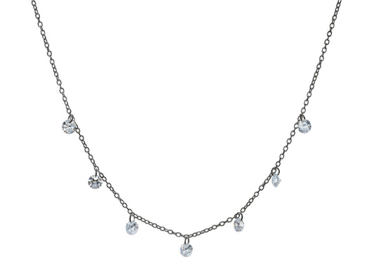 Gunmetal Mini Nude Briolette Necklace Necklaces
