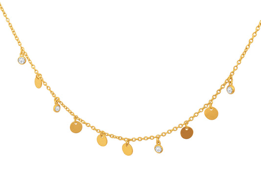 Mismatched Discs & Stones Choker Optional Necklace (Vermeil) Necklaces