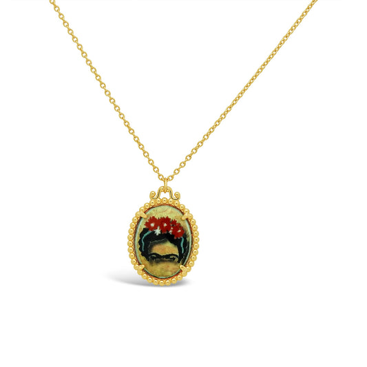 Frida Face Medallion Necklace Necklaces