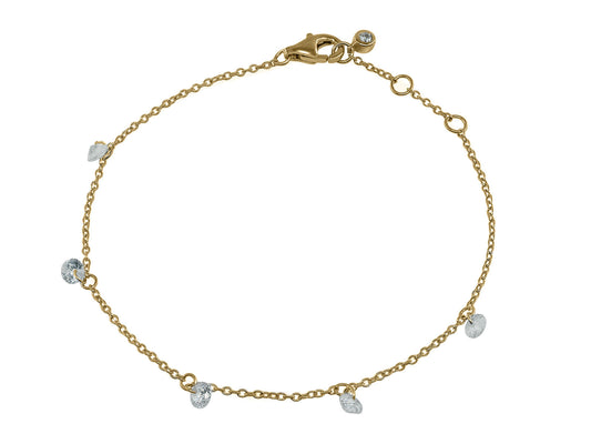 Mini CZ Bracelet dipped in 14k Gold Bracelets