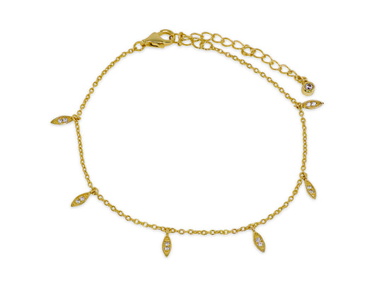 Mini Vermeil Crystal Leaves Bracelet Bracelets