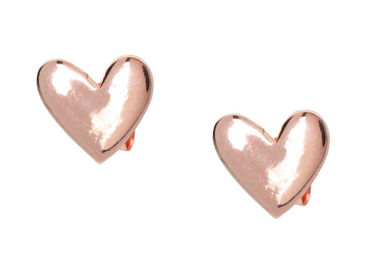 BecKids Girls Rose Gold Sterling Silver High Polish Heart Stud Teen Earrings, 8mm Earrings