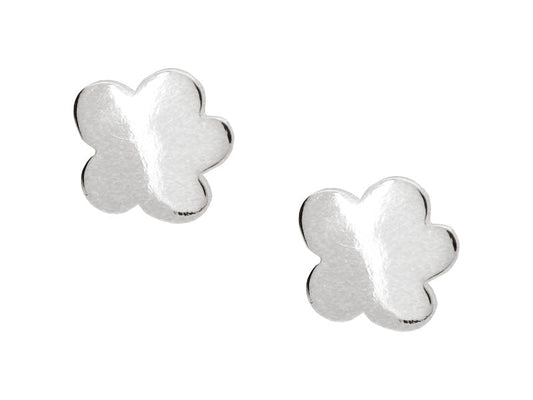 BecKids Girls Rhodium Plated Sterling Silver Mini Flower High Polished Stud Earrings 10mm Earrings