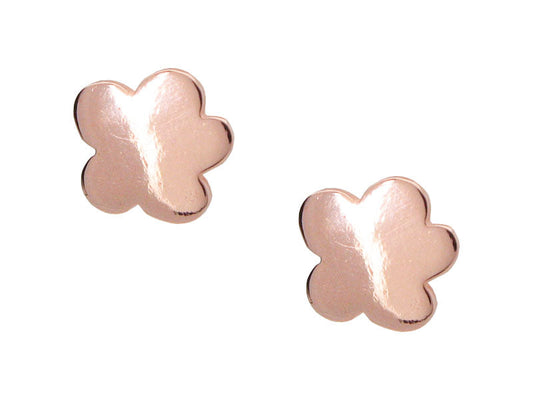 BecKids Girls Rose Gold Sterling Silver Mini Flower High Polished Stud Earrings 10mm Earrings