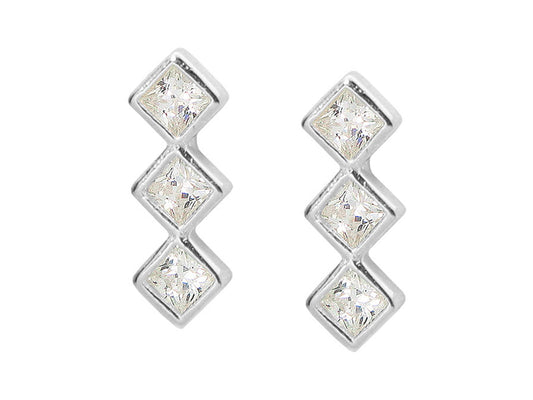 TRIO Diamond Shape Stud Earrings Earrings