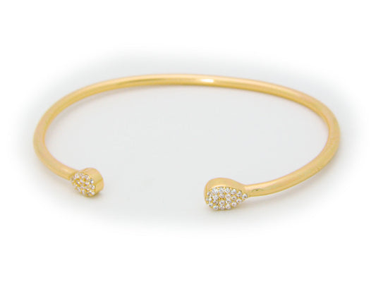 Sparkling Almond Ends Bangle (Gold) Bracelets