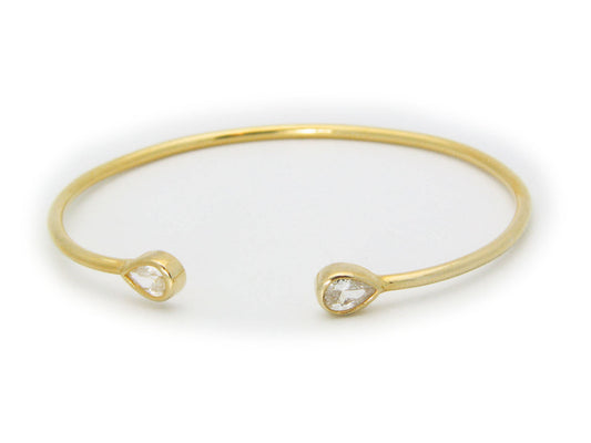 Golden Pear Ends Bangle Bracelets