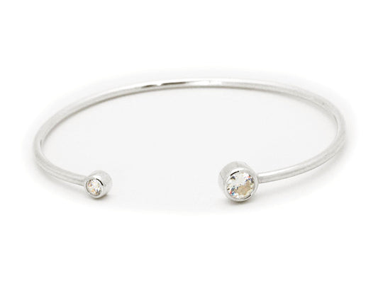 Round Cz Ends Bangle Bracelets