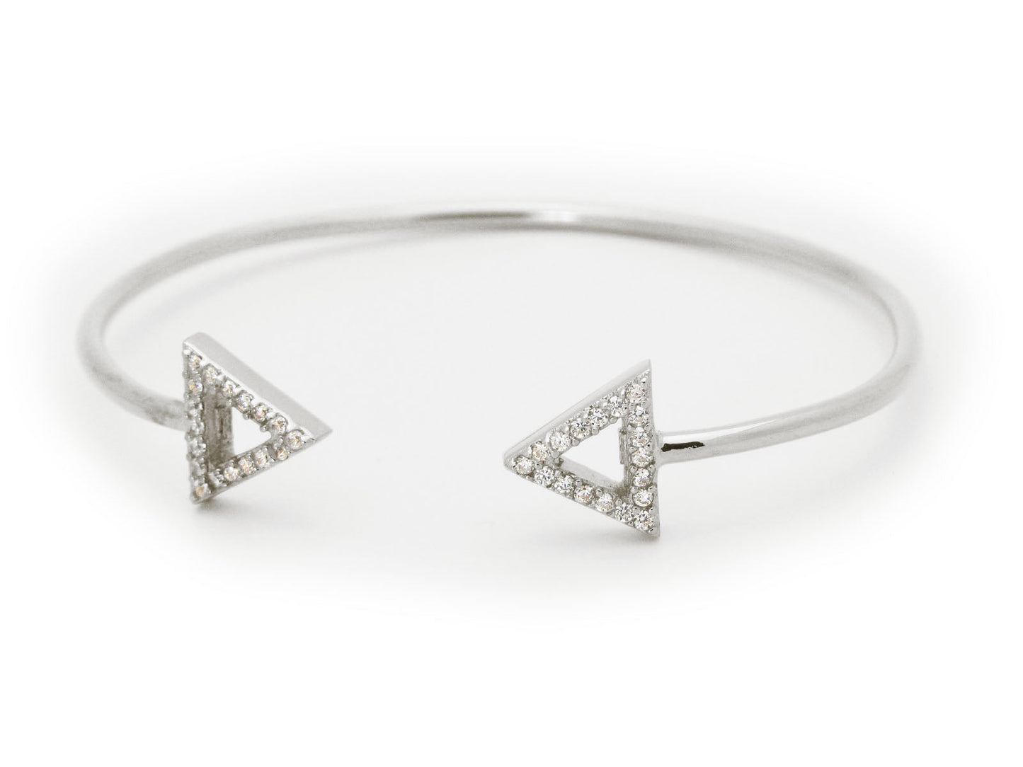 Triangle Cz Cuff Bangle Bracelets