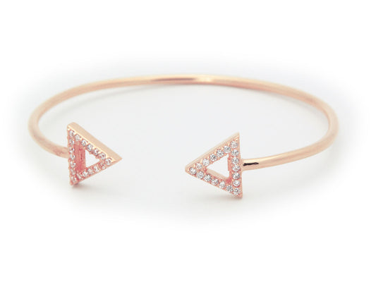 Rose Triangle Cz Cuff Bangle Bracelets