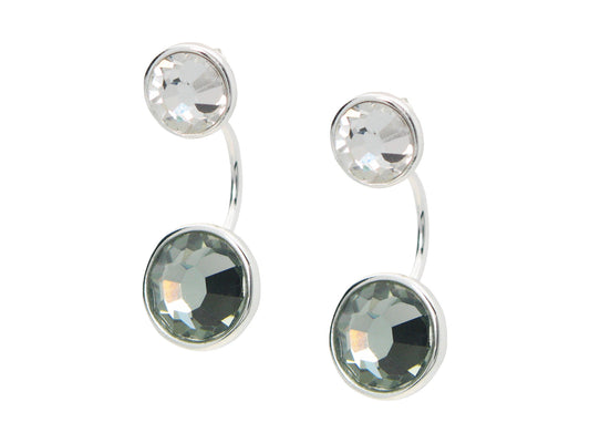 Top & Bottom Austrian Crystal Earrings in 925 Sterling Silver Earrings