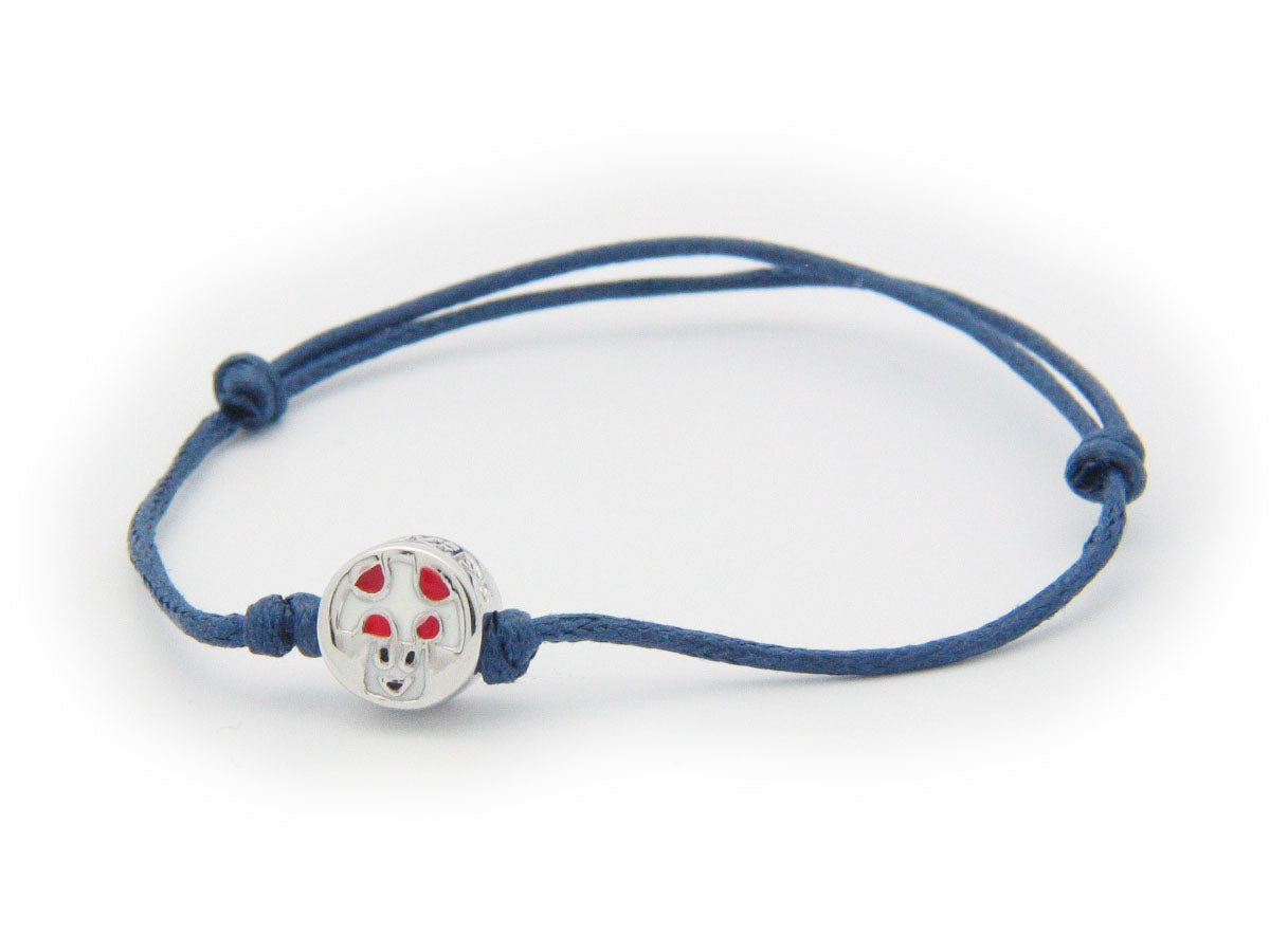 BecKids Blue Cord Bracelet Little Boy Enamel Charm Sterling Silver, Adjustable Bracelets