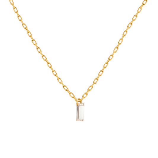 18k Gold Mini Baguette Diamond Necklace Necklaces