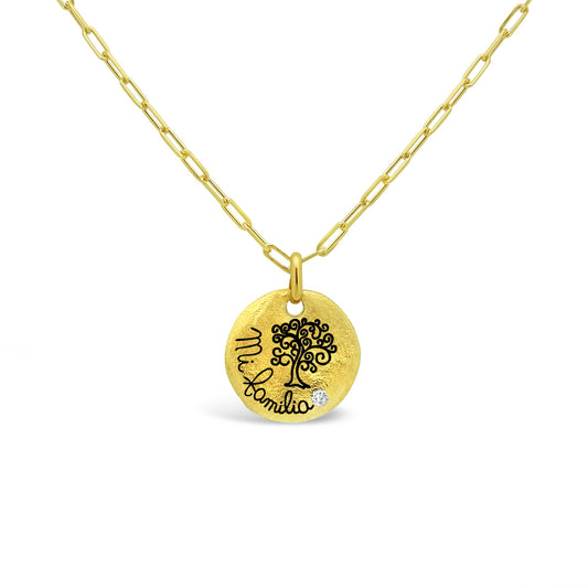 Mi Familia Disc Necklace Necklaces