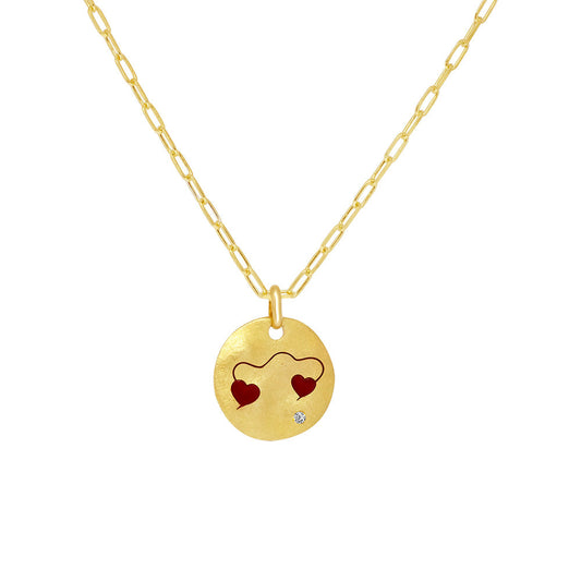 Dos Corazones Disc Necklace Necklaces