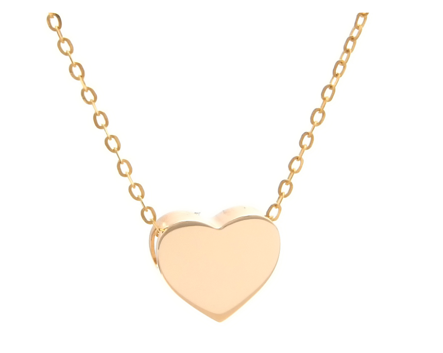 14k Yellow Gold Mini Heart Pendant Necklace, 16" + 2" NECKLACES