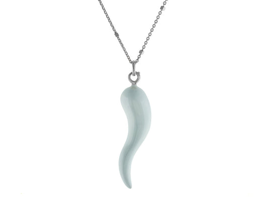 Large White Italian Horn Necklace Necklaces