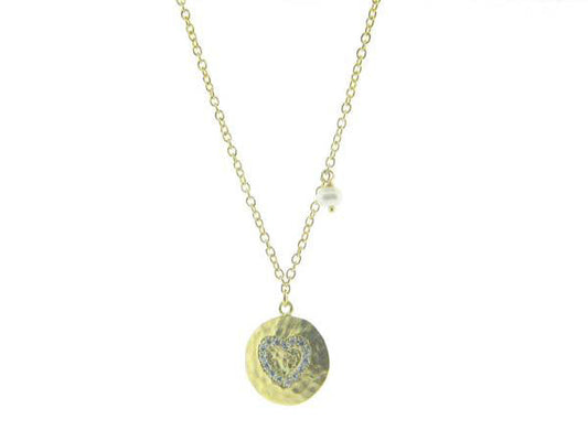 Sweet Hammered Heart Necklace Necklaces