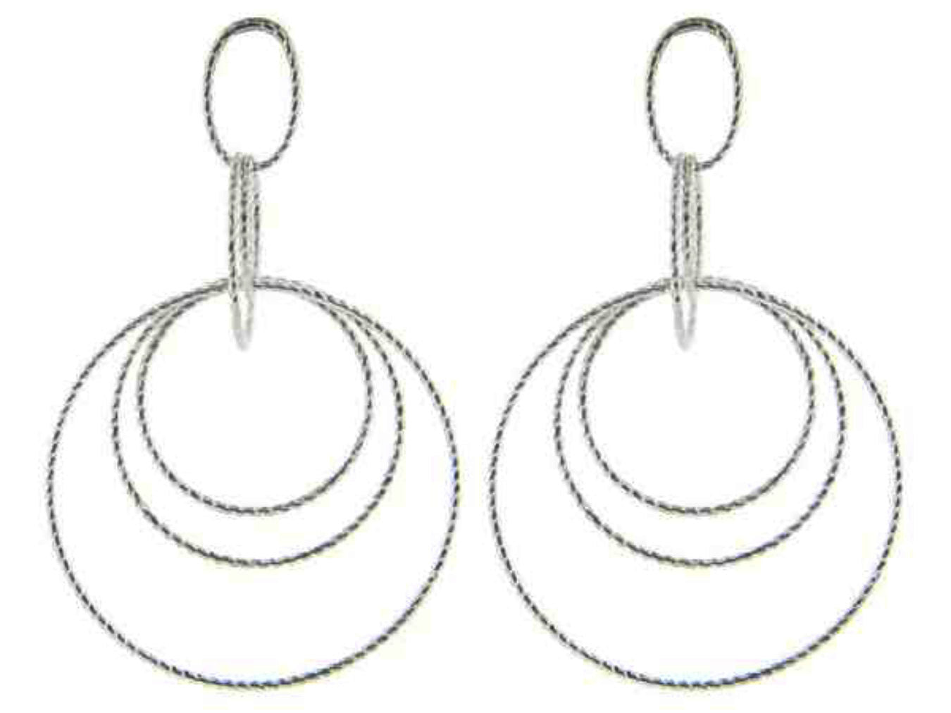 Gunmetal 925 Sterling Silver Diamond Cut Dangling Round Earrings Earrings