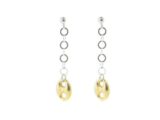 Long Dangling Marine Link Earrings Earrings