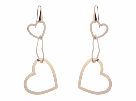 Dangling Silhouette Heart Earrings Earrings