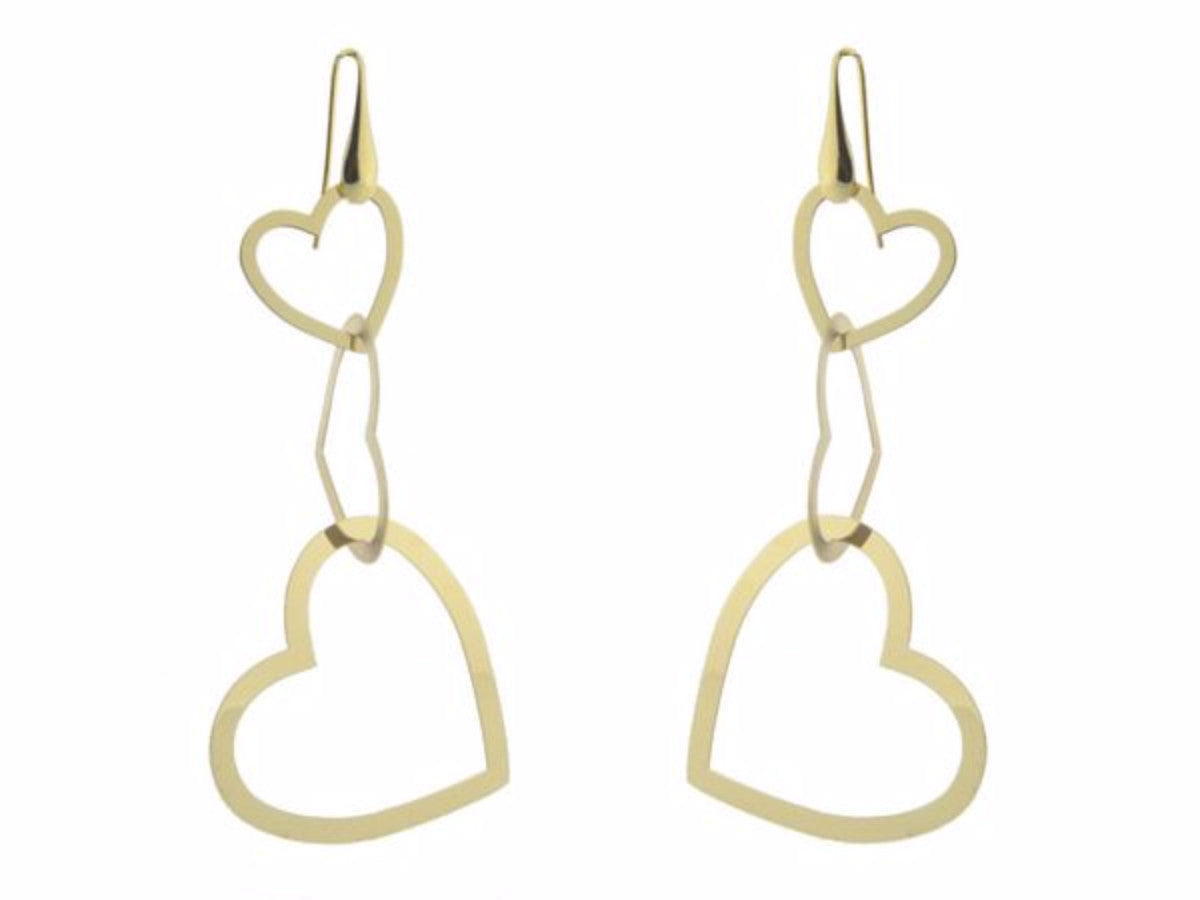 Dangling Silhouette Heart Earrings Earrings
