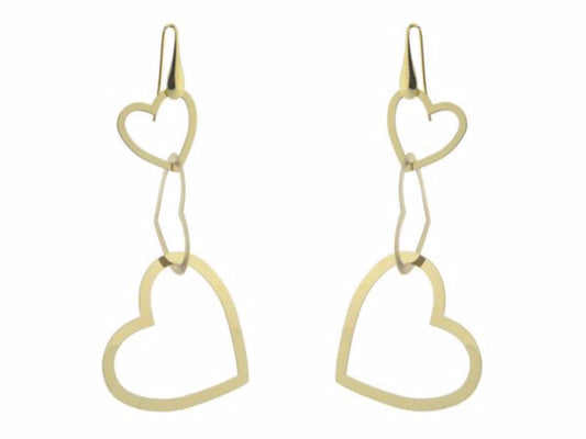 Dangling Silhouette Heart Earrings Earrings