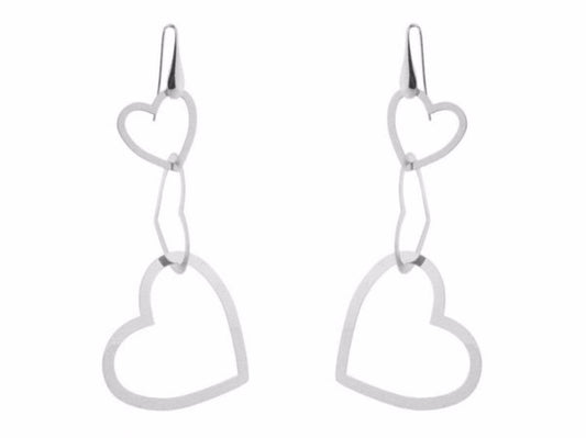 Dangling Silhouette Heart Earrings Earrings