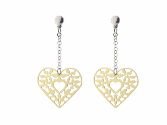 Dangling Filigree Heart Earrings Earrings